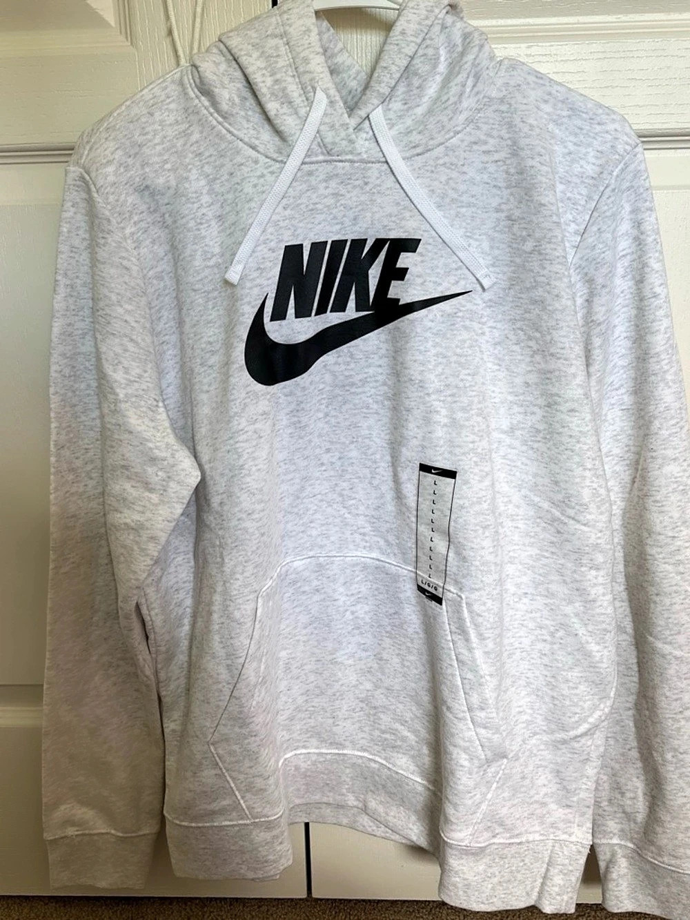 Nike Women's Sportswear Club Fleece Logo Pullover Hoodie Gray Large